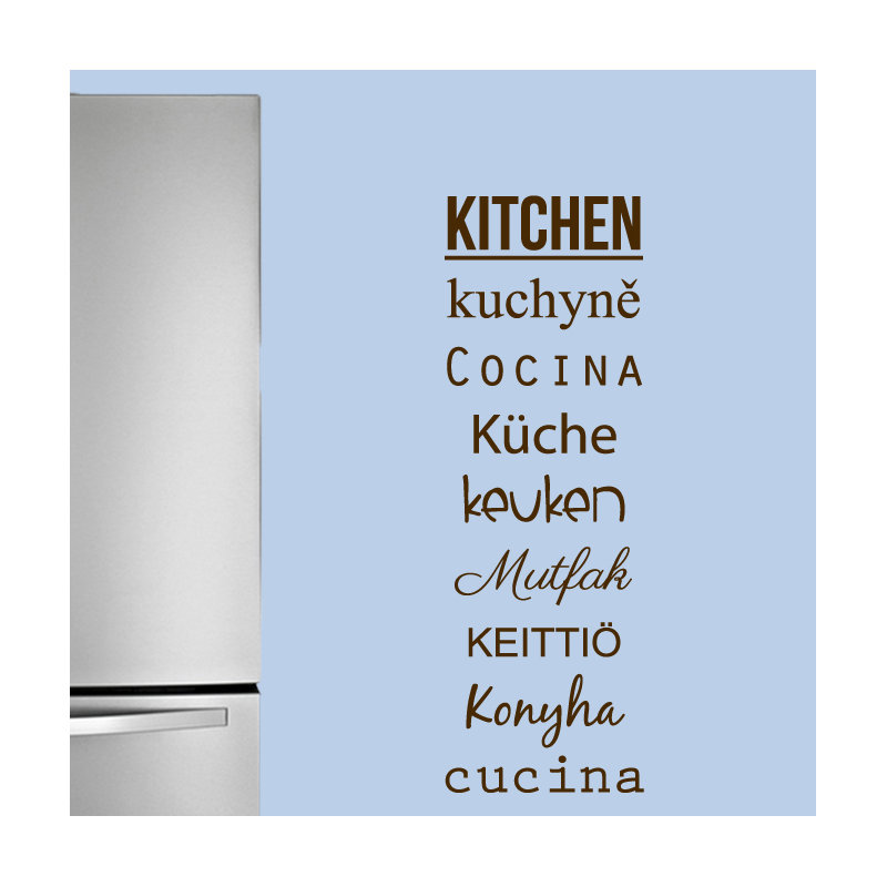 Décalcomanie murale mots pour la cuisine, Brun