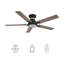 Ventilateur de plafond intelligent 52 po avec télécommande et ensemble d'éclairage inclus-71418179