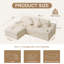 Canapé modulaire à compression 98 po Cloud, siège moderne en forme de L avec méridienne, canapé-lit rembourré convertible avec porte-gobelets et poches latérales, aucun assemblage requis pour le salon-360070713