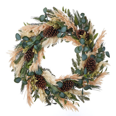 Eucalyptus and Pampas 30in Wreath