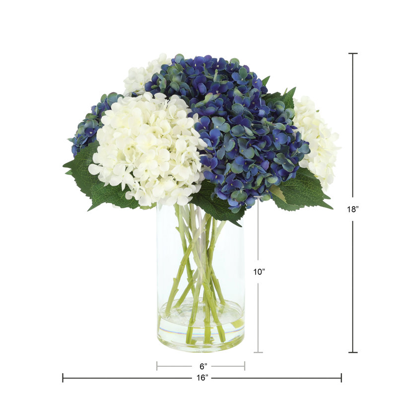 White, Blue And Green Hydrangea Bouquet, Blue/White