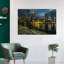 «Boston Skyline At Night», reproduction sur toile-1945466486