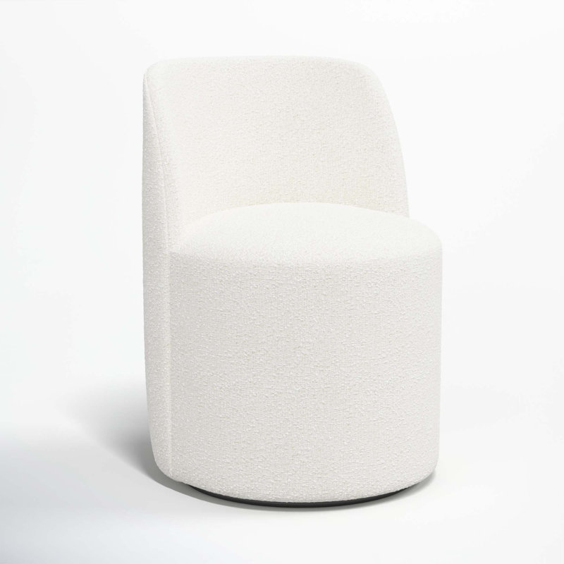 Begonia Swivel Dining Chair, Classic Snow Boucle
