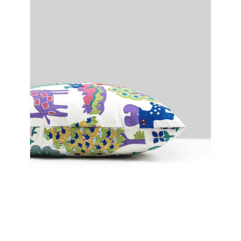 VILLELAURE PILLOW, Pastels Nursery Crewel, Square - 24"H x 24"W