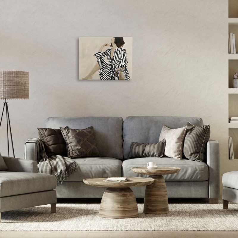 Art mural sur toile «Stylish Woman in Thought» par Design Fabrikken bp-731_CN, H 16 po x l 20 po
