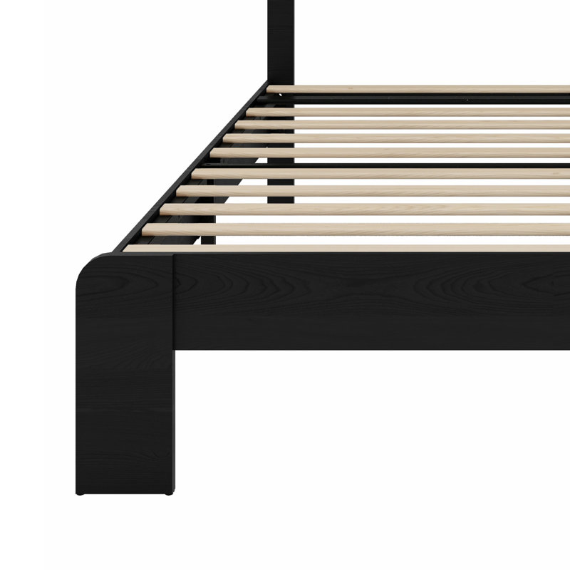 Modern Wooden Platform Bed Frame With Spacious Under Bed Storage, Grand lit