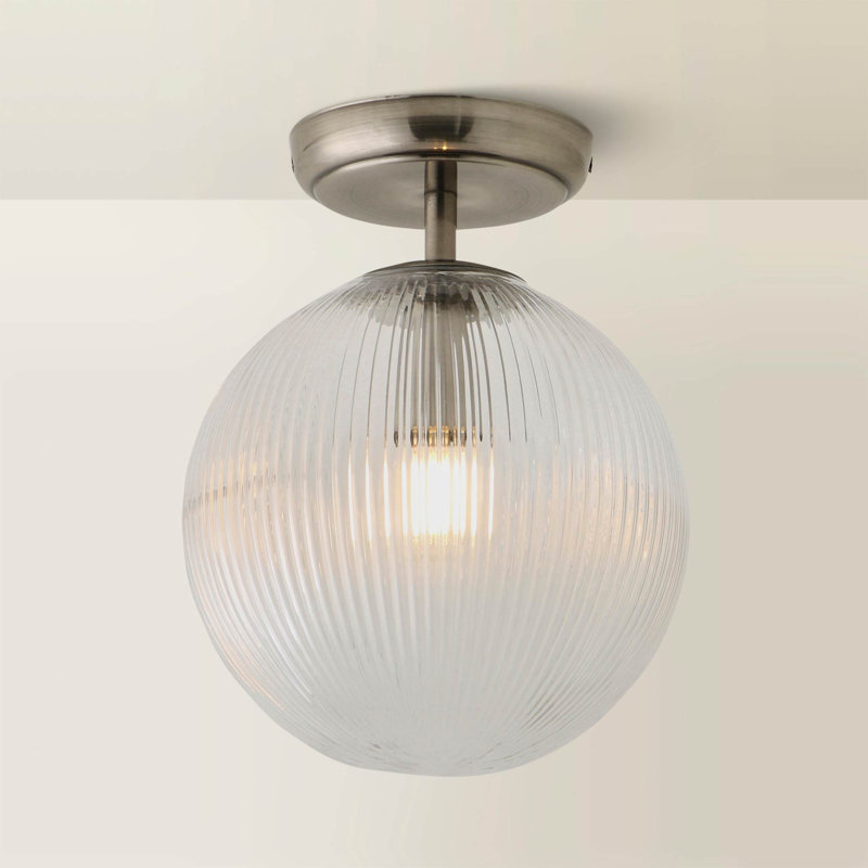 Springlake Glass Semi Flush Mount, Chrome