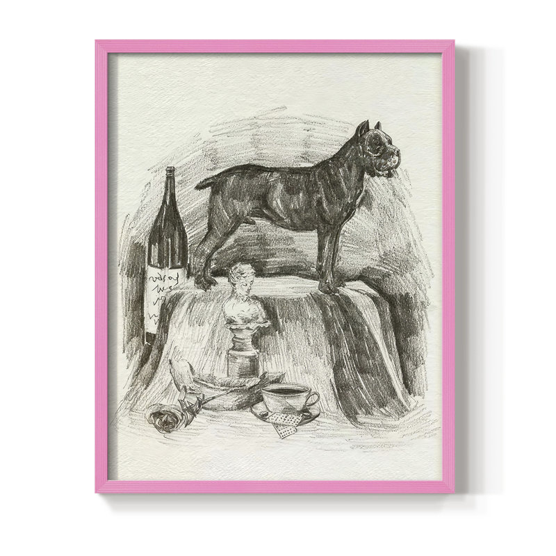 «A Gentleman I», reproduction encadrée - bois massif, H 15 po x l 12 po, Rose