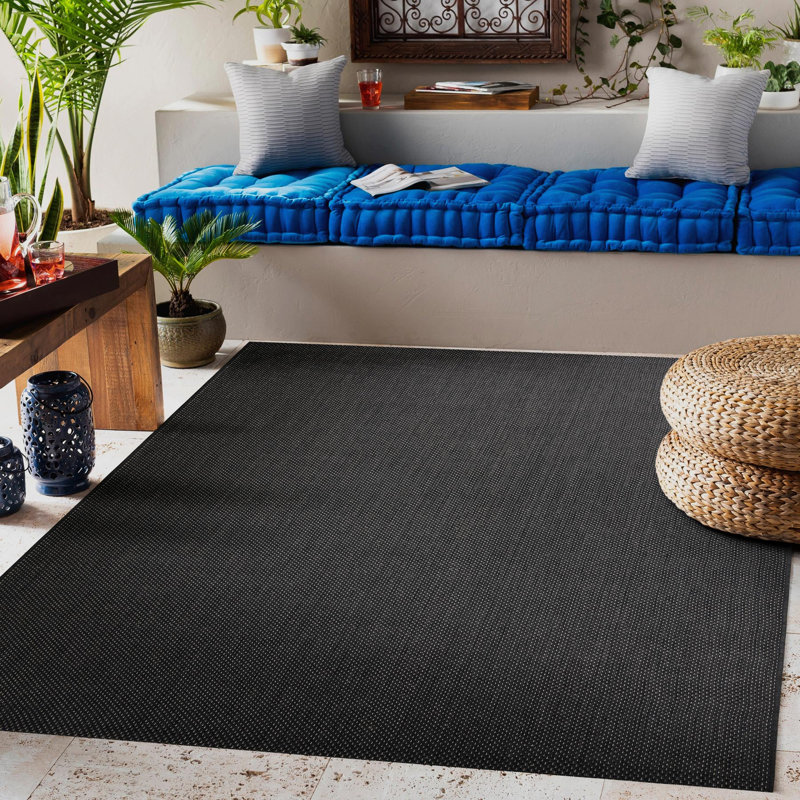 Fishbone Solid Colour Indoor / Outdoor Area Rug, Rectangle 80 x 150cm