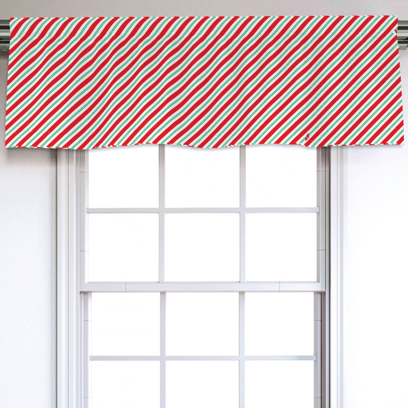 Sateen Striped Ruffled Window Valance