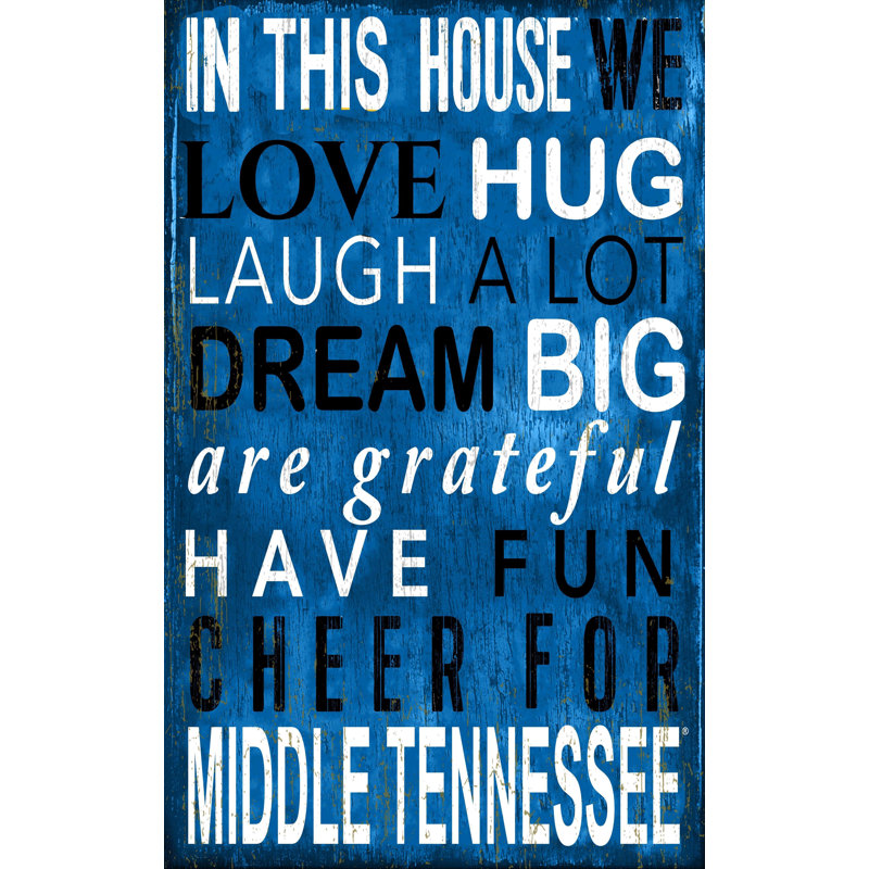 Décoration murale dans ce panneau maison NCAA, Blue Raiders de Middle Tennessee