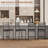 Bar Stools Set, Faux Leather Bar Chair with Back, Thick Cushion, Upholstered Counter Height Bar Stools with Footrest for Kitchen Island, Counter Bar