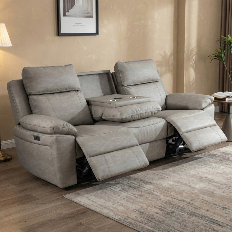 Chaqueta 3 Seater Electric Reclining Sofa, Light Grey