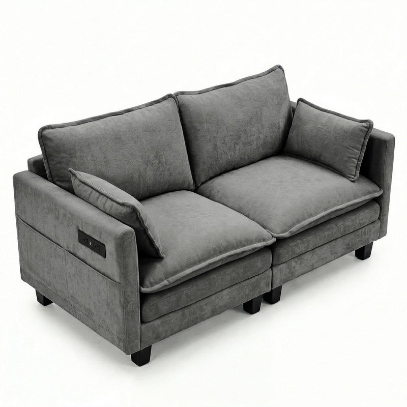Collection de sièges de repose-pieds Elegant, Chenille gris foncé