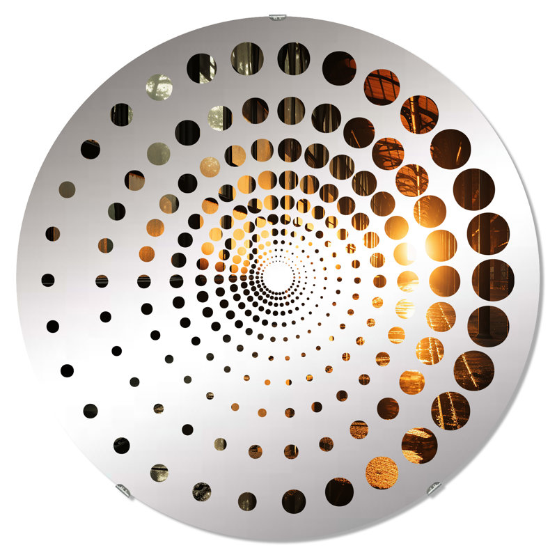 Miroir décoratif en spirale à motif de spirales - Paysage industriel Russet - MIR111649, 31,4 po x 31,4 po