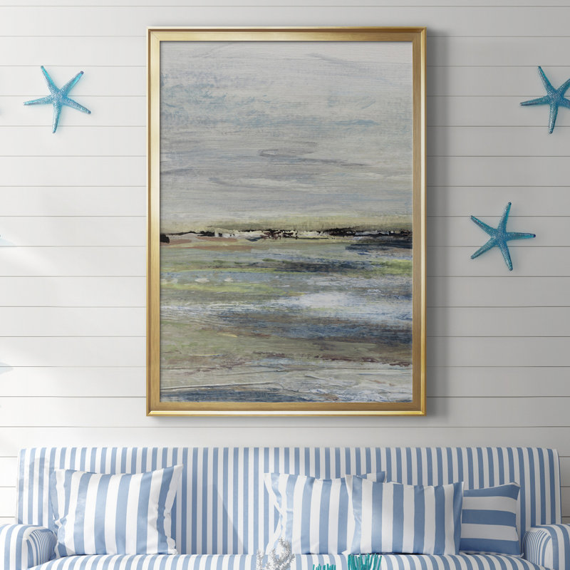 Wetlands I - Peinture sur toile encadrée, H 18,5 po x l 24,5 po x P 1,5 po, Cadre doré
