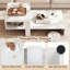 Table basse à 2 niveaux avec tablette de rangement ouverte, base en forme de croix pour salon blanc-545832247
