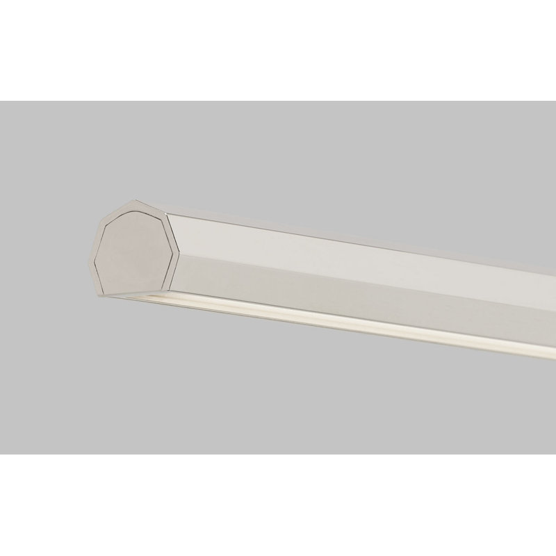 Plural Faceted Picture Light, Polished Nickel, 0.7" H x 18" W x 8.9" D, 13.5