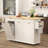 51“ Kitchen Island With Storage & Power Outlet, Rolling Kitchen Island Cart With Trash Can Storag, Spice Rack, Towel Rack, Kitchen Islands On Wheels With Storage, Portable Island Table For Kitchens