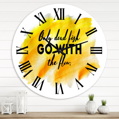 Only Only Fish Go With The Flow - Horloge murale moderne