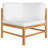  Outdoor Bench Cream Solid Teak Wood, 100% Polyester-1781952568
