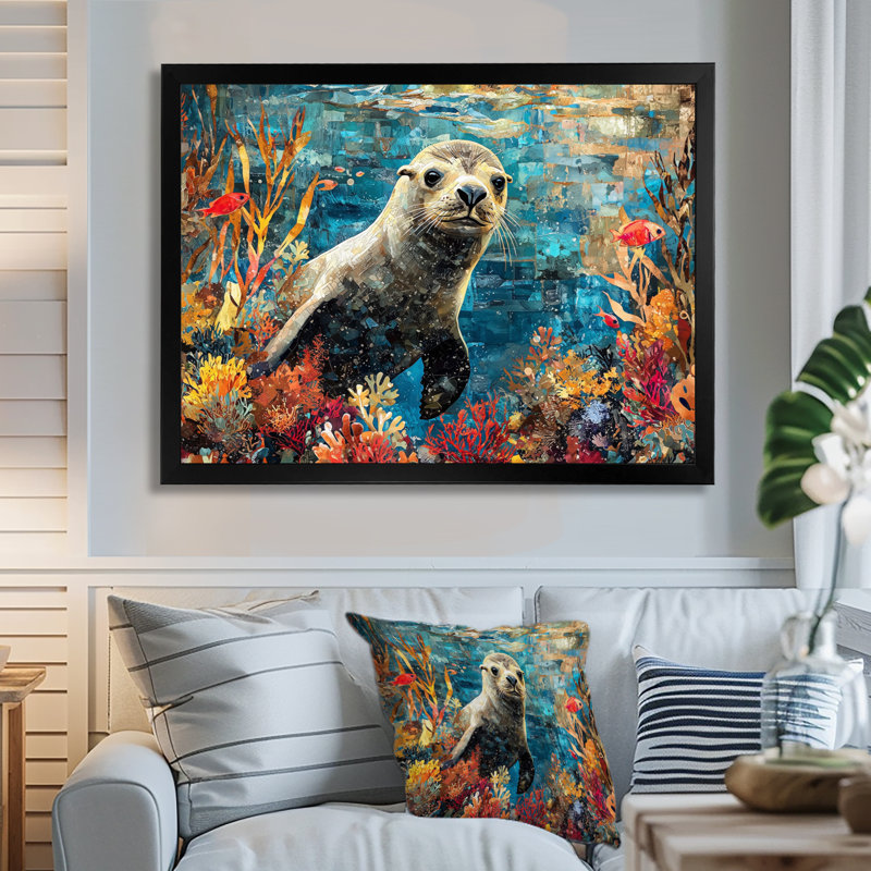 Hardie - Animals Wall Art, Single Picture Framed Print, Black, 12" H x 20" W