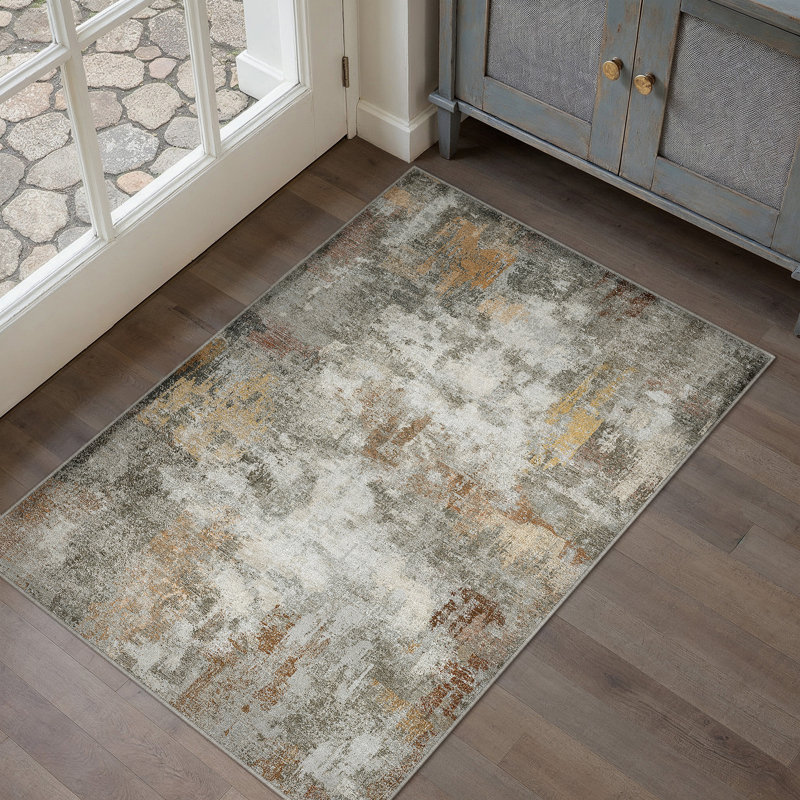 Tapis abstrait moderne Arden, Grey, Rectangle 2'3" x 2'9"