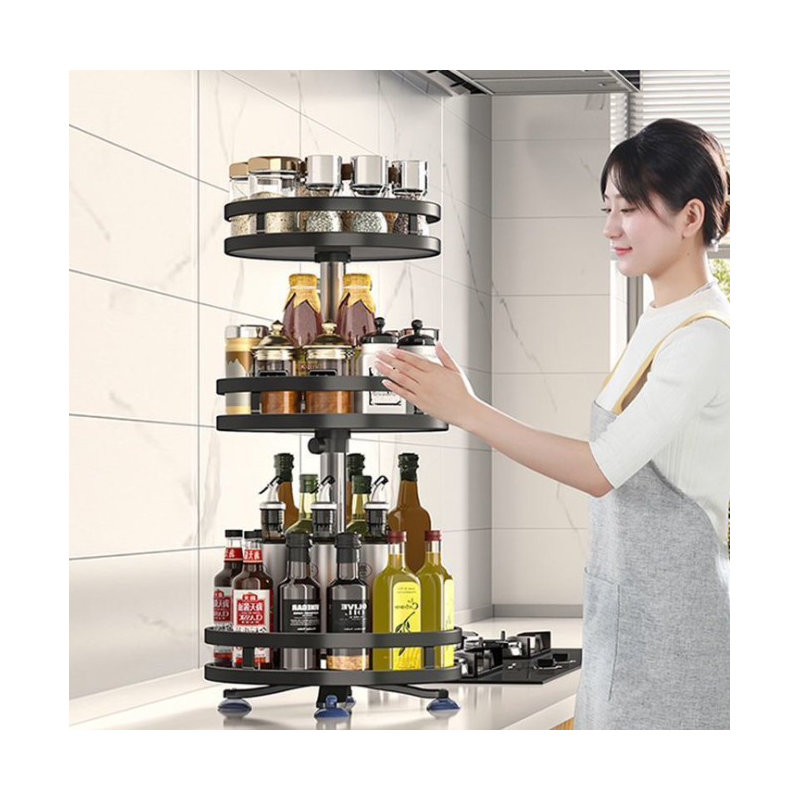  Rangement à épices en métal à 3 niveaux pour rangement de cuisine