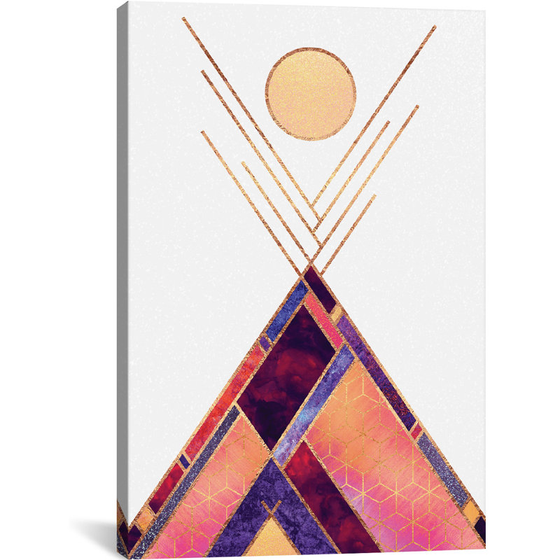 « tipi mountain », impression sur toile tendue, H 24 po x l 16 po x P 1 po, Blanc, Papier avec cadre noir