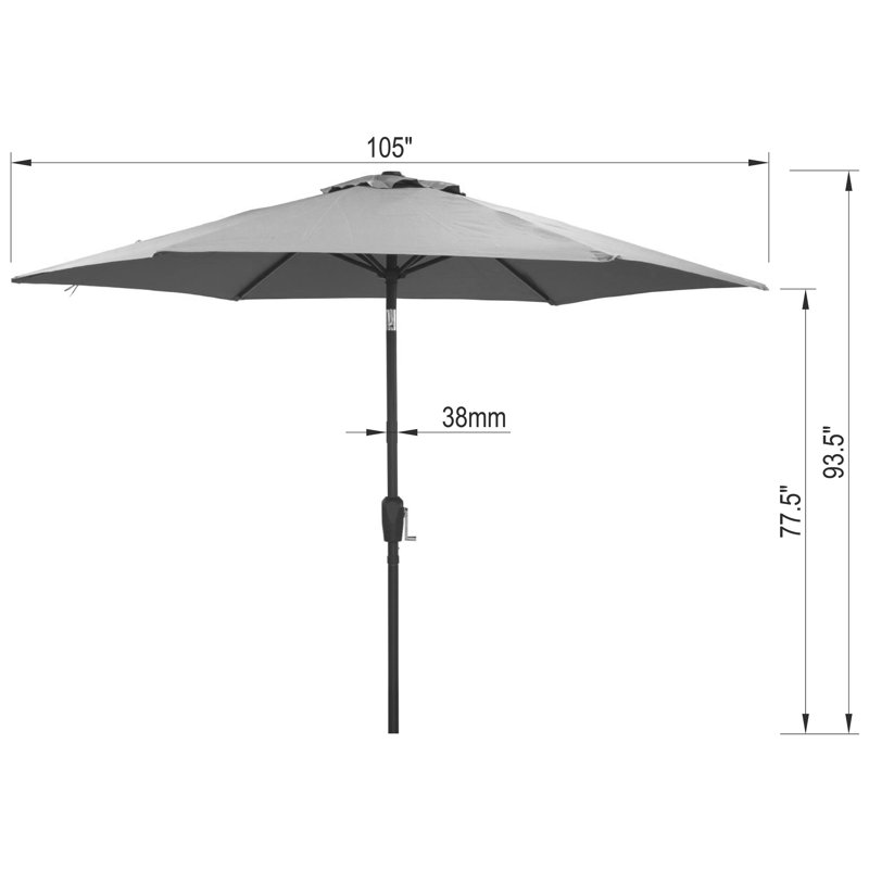 Parasol de marché 9 pi Mannie, Brun