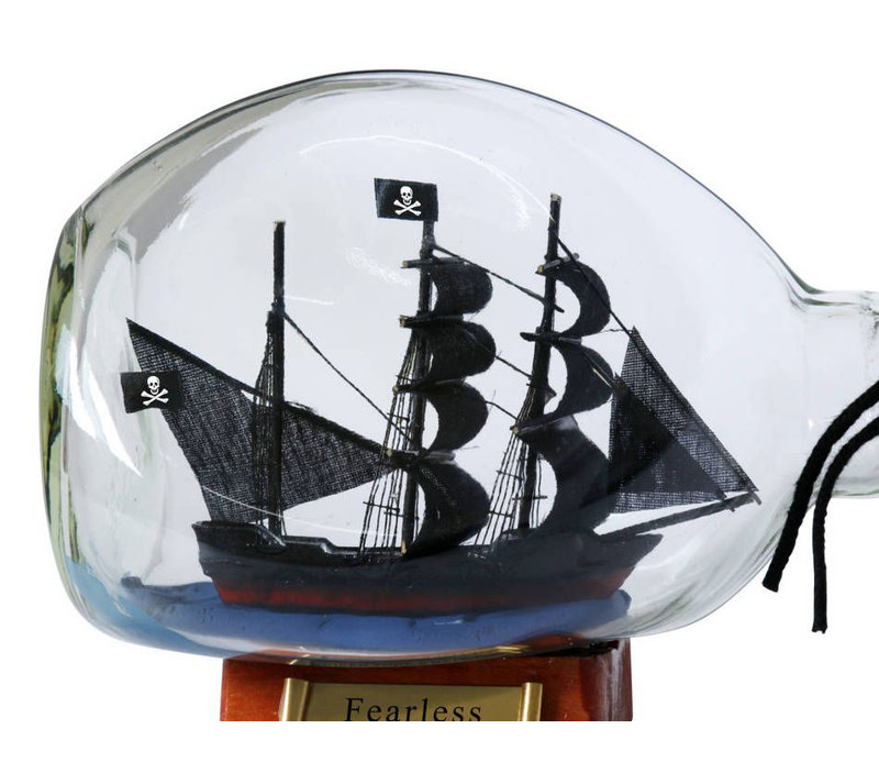 Bouteille de verre à bateau pirate audacieuse Naranjo
