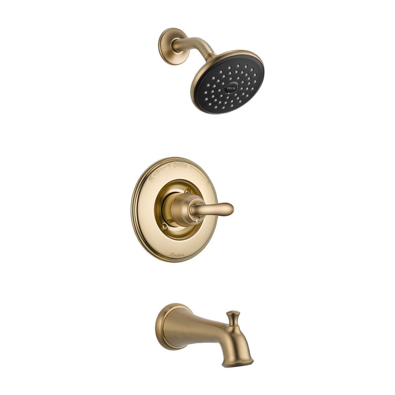 Linden 14 Series Single-Function Tub Shower Faucet Set, Shower Valve Trim Kit, Brilliance Champagne Bronze