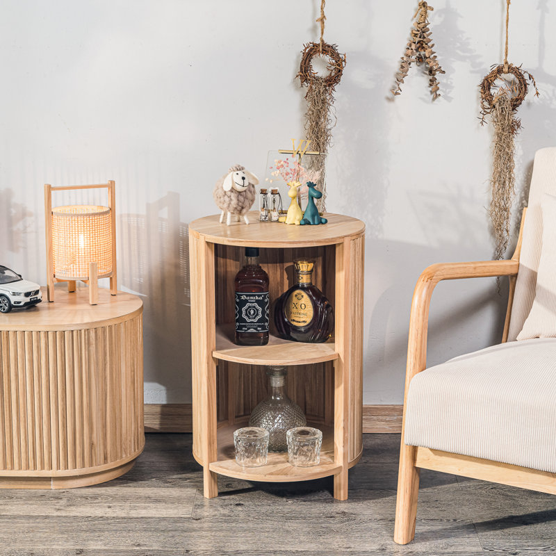 Palladino 2-Storage Natural Wood Nightstand