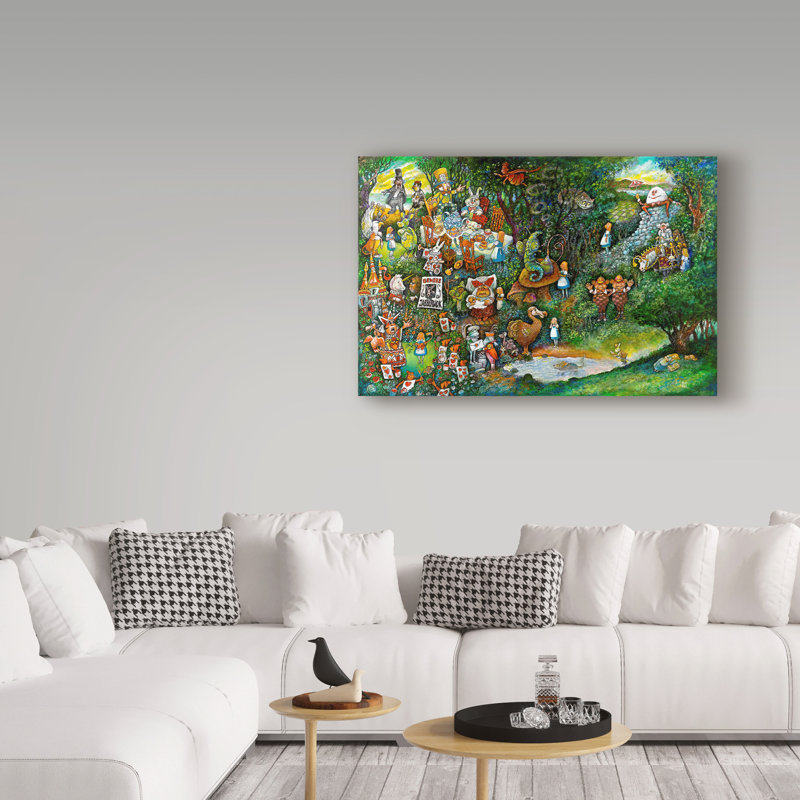 «Alice au pays des merveilles», reproduction de peinture à l'huile sur toile tendue, H 30 po x l 47 po