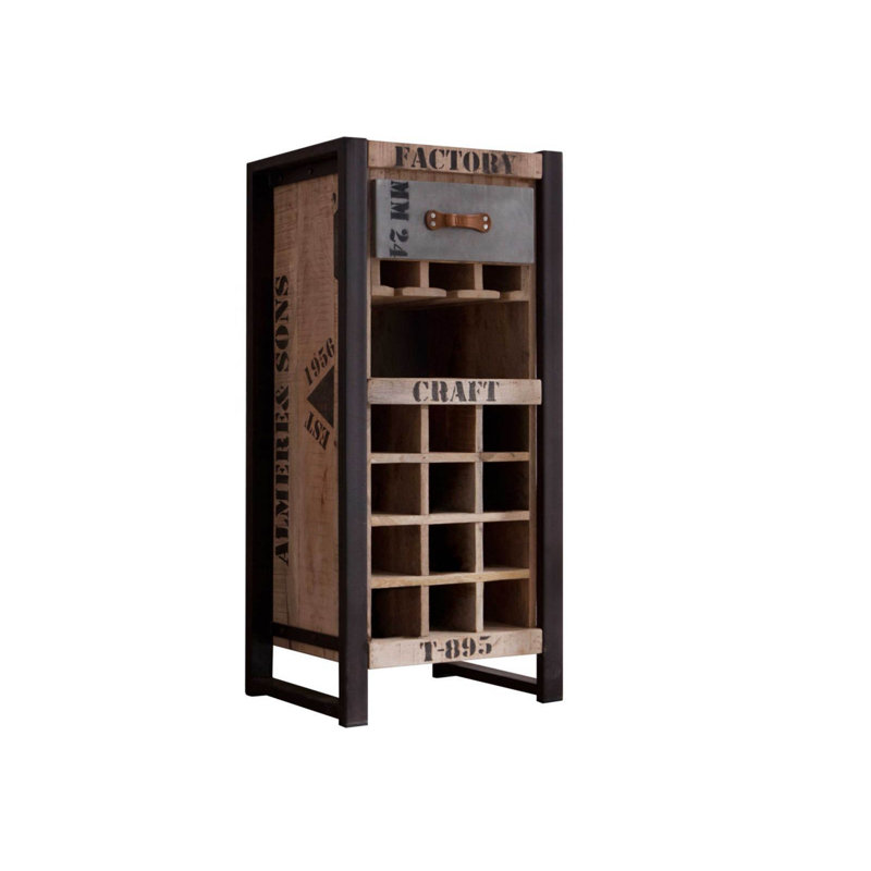 Factory Solid Wood Floor Wine Glass Rack in Ecru