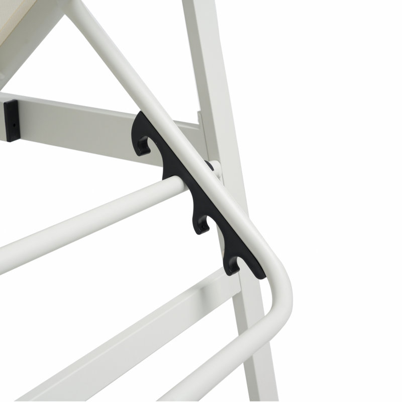 Ensemble de 2 chaises longues d'extérieur élégantes avec sièges en filet réglables dans un cadre en aluminium, Blanc, 2