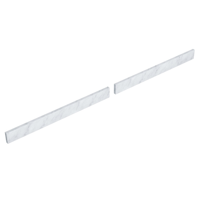 Dosseret de remplacement en marbre de Carrare de 60 pouces, Blanc / gris