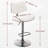 Mid Century Modern Adjustable Counter Height Black Leather Upholstered Bar Stools-21938039-21938034