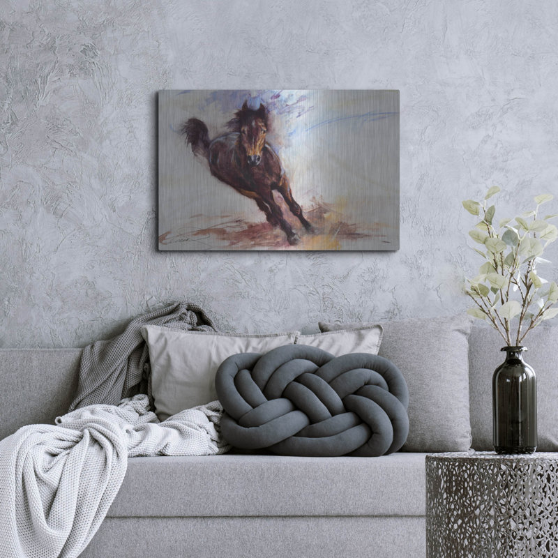 «Horse s'amusant» par Robert Campbell, H 24 po x l 36 po