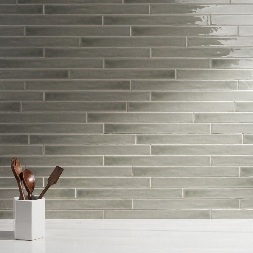 Capetown 2" x 20" Crackled Ceramic Subway Wall Tile (20 pieces/ 5.38 sq. ft./ Case), Green
