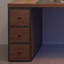 Bureau de direction rectangulaire en bois massif avec tiroirs Walnut-1995020829-1995020828