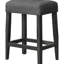 Ensemble bar/salle à manger 3 pièces - Table haute en bois massif avec 2 ports et prise électrique, sièges intégrés, noir anthracite, style transitionnel, table rectangulaire de 152 cm (60 pouces), linge de table inclus