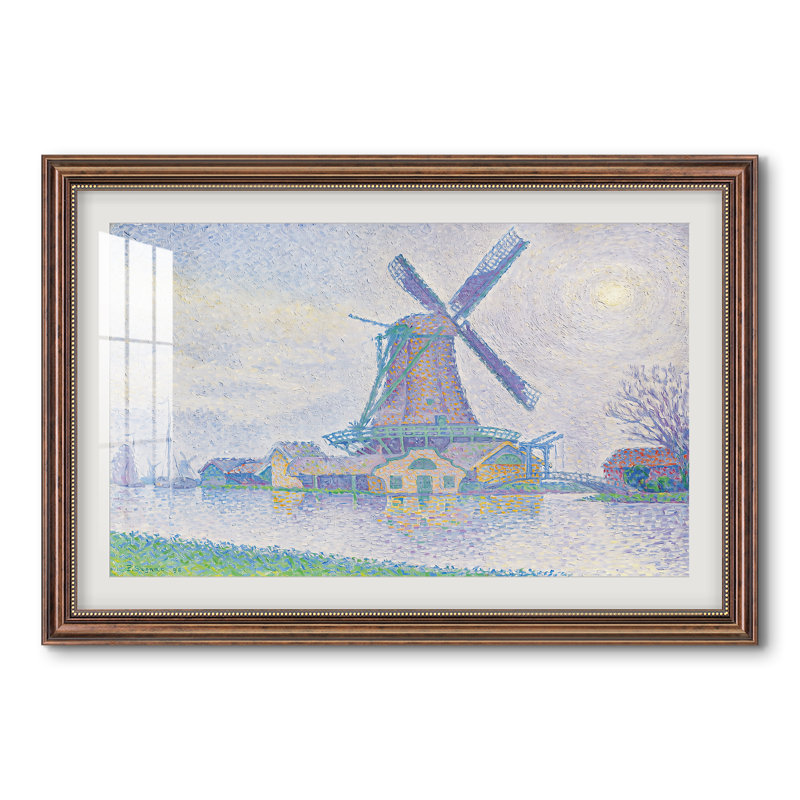 Moulin d'Edam, 1896 - Paul Signac - Estampe encadrée sur mesure, 28x40 INNER SIZE, Framed Print with Mat, Classic Mahogany