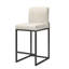 Tabouret de comptoir de cuisine moderne 24 po avec base de traîneau en métal noir et similicuir noir (ensemble de 2)-600354217-598637964-598470249