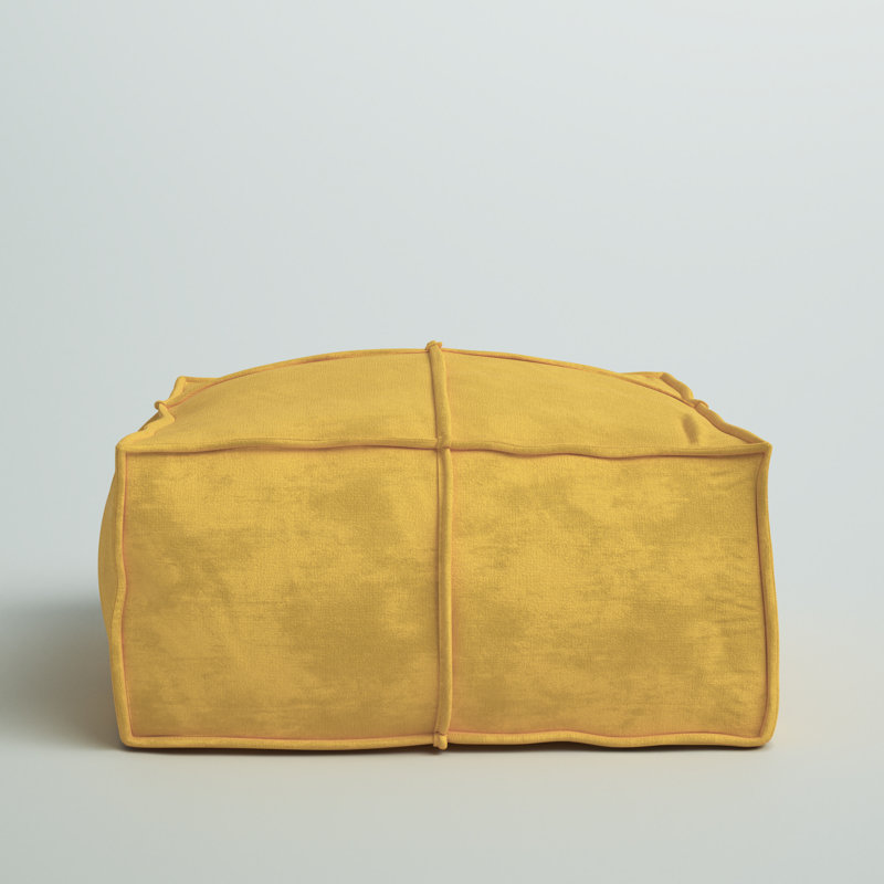 Pouf carré en velours de coton, Velours verge d'or