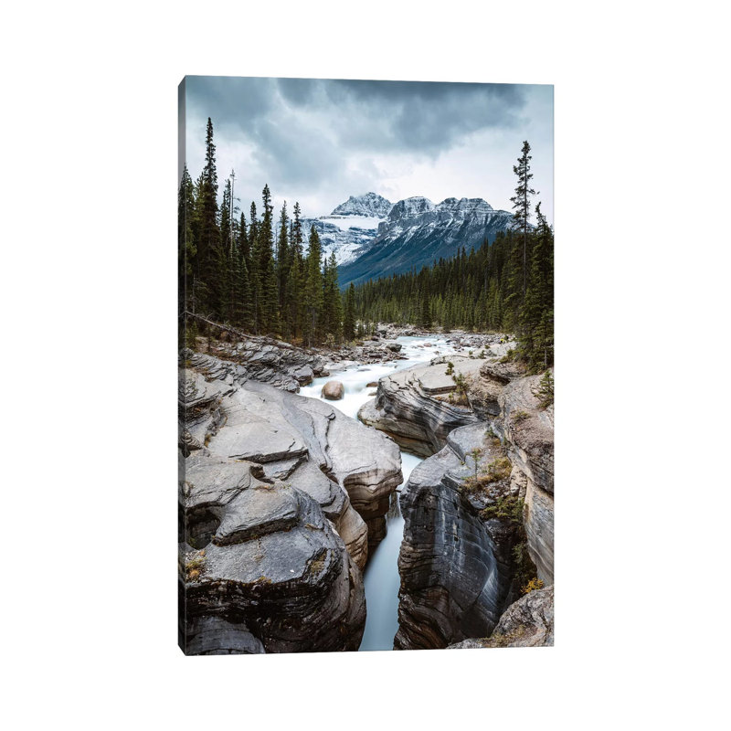 Mistaya Canyon in the Rockies 1 Piece Wrapped Canvas Wall Art, 30.48 cm H x 45.72 cm W