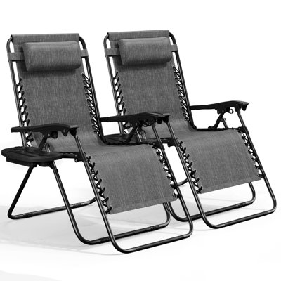 Chaises d'extérieur inclinables avec coussins et porte-gobelets Nestl