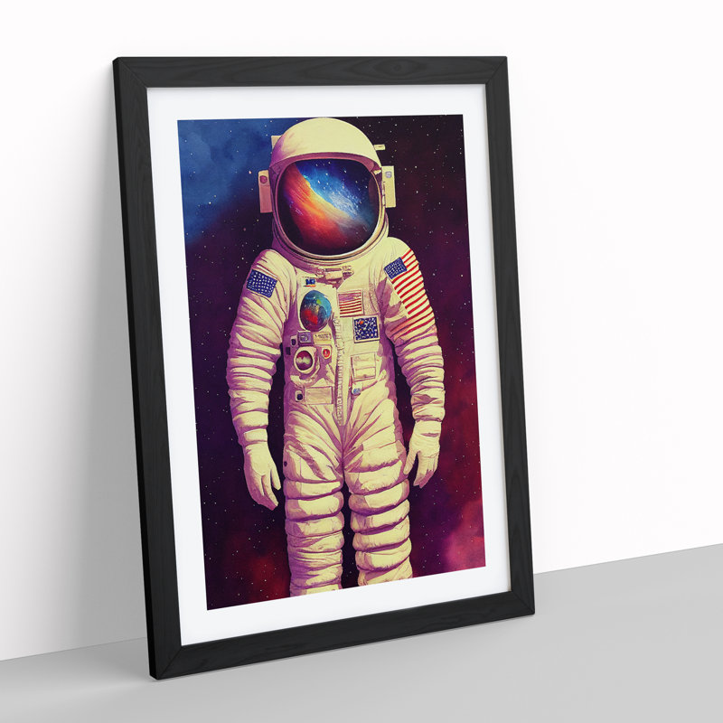 Dreamy Astronaut - Framed Print, Black, 64cm H x 46cm W