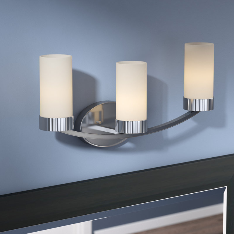 Éclairage pour salle de bain 3 lumières Ashaan, Nickel poli