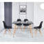 Plateau de table 115 x 75 x 75 cm avec pieds en métal pour la salle à manger et le bureau avec structure robuste pour